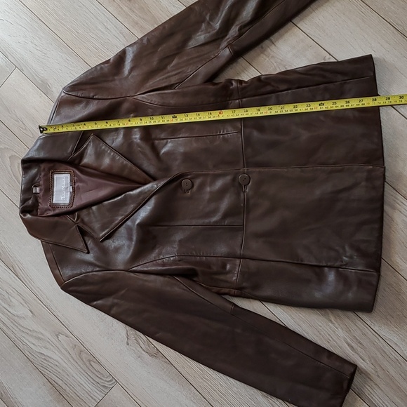 Juliet Michelle Brown Genuine Leather Jacket - Picture 8 of 13